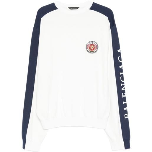 Balenciaga maglione con ricamo - bianco