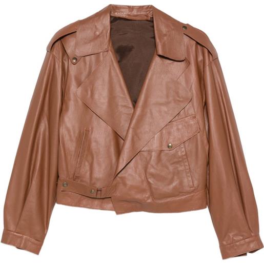 Salvatore Santoro giacca in pelle - marrone