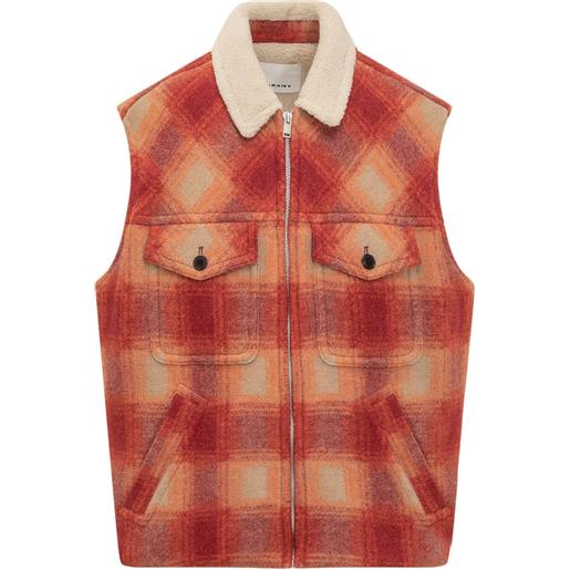 MARANT gilet a quadri - rosso