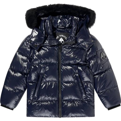 Moose Knuckles Kids giacca con cappuccio - blu