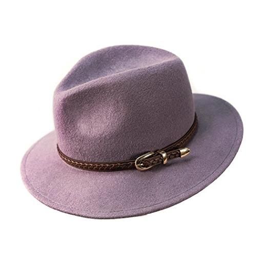 Anycosy - cappello fedora - donna grigio viola. Taglia unica