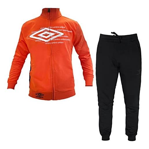 NewAge tuta ragazzo in cotone full zip umbro art. 65052 (m (13-14 anni), arancione/nero)