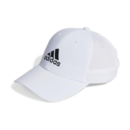 adidas unisex - adulto embroidered logo lightweight baseball cap, white / black, m