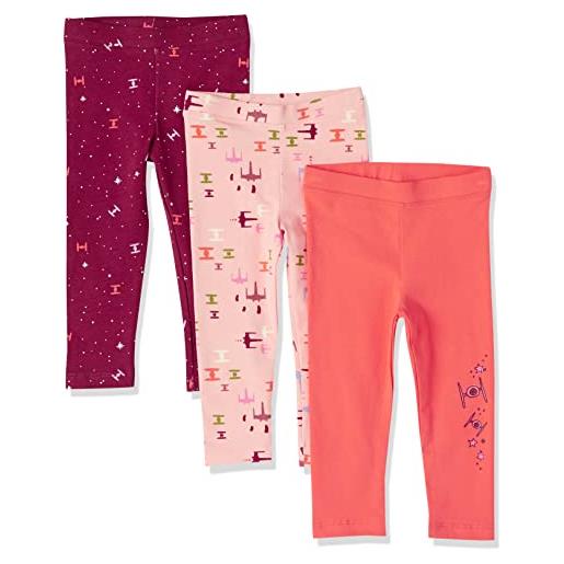 Amazon Essentials disney | marvel | star wars | frozen | princess leggings bambine e ragazze, pacco da 3, navi di star wars, 11-12 anni