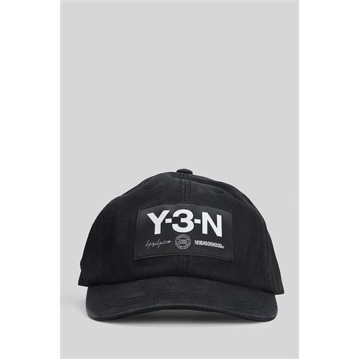Y-3 x Neighborhood cappello in cotone nero