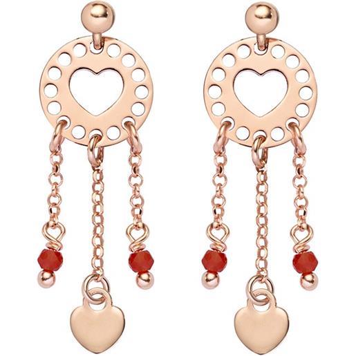 AMEN orecchini in argento 925 con cristalli rossi