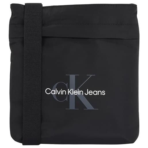 Calvin Klein uomo borsa a tracolla sport essentials flatpack con logo, nero (na black), taglia unica