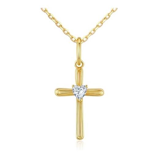 Collana Donna Con Ciondolo Croce In Argento Sterling 925 - Elli, Simbolo Di Fede, Gioiello Classico, Regalo In Confezione Velluto