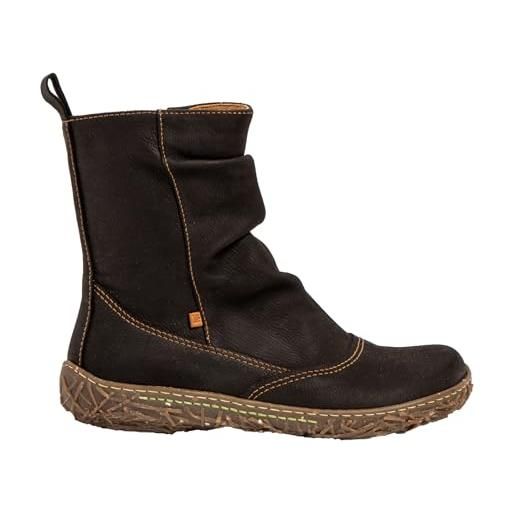 El Naturalista n722 nido, stivaletti bassi con lacci donna, nero, 36 eu larga