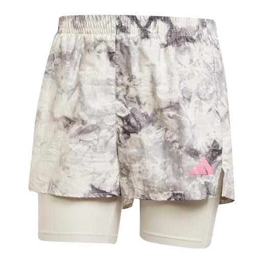 adidas donna own the run spray dye 2in1 short, orbit grey/black, s