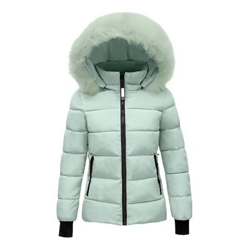 Générique piumino caldo invernale da donna con cappuccio invernale addensato in cotone parka giacca in pile caldo in peluche giacche con chiusura a cerniera, piumino a vento, cappotti da ragazza, esterno m-4xl