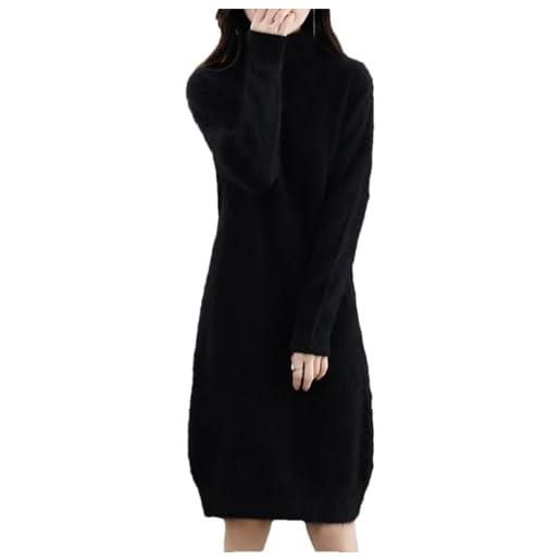 Generic abito da donna a collo alto a maniche lunghe tinta unita sciolto morbido cashmere lavorato a maglia invernale caldo, khaki9, xl