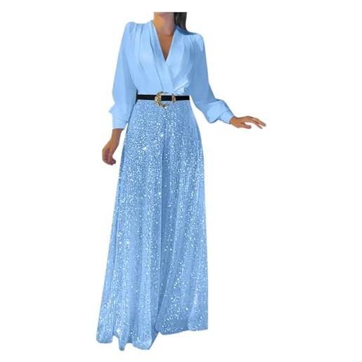 Generico vestito da sera cerimonia elegante abito da cocktail maniche lunghe, abito da sera cerimonia, rockabilly, vintage, anni '50, vestiti lungo per matrimonio banchetto vacanza vestito paillettes donna