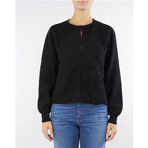 TWIN SET cardigan jacquard nero