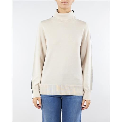 CLIPS maglia calce-nero bicolor in pura lana