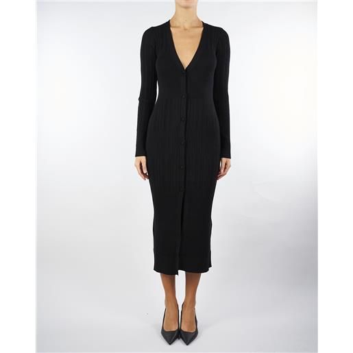 TWIN SET abito nero in maglia jacquard