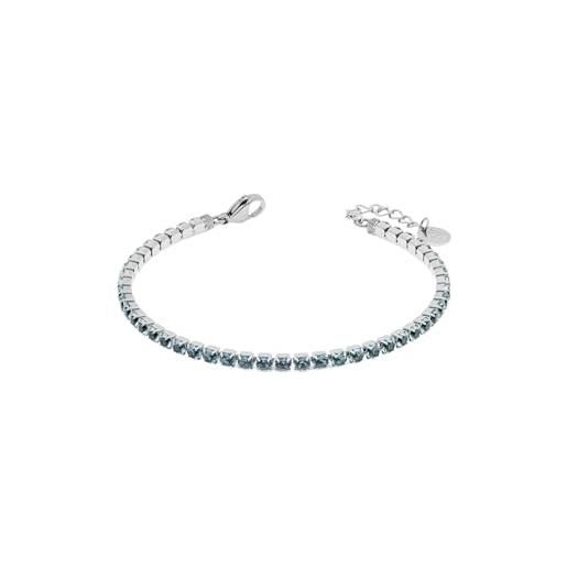 Generic bracciale tennis donna liujo lj2427 in acciaio 316l silver con zirconi celeste
