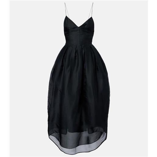 Khaite abito midi colette in organza di seta