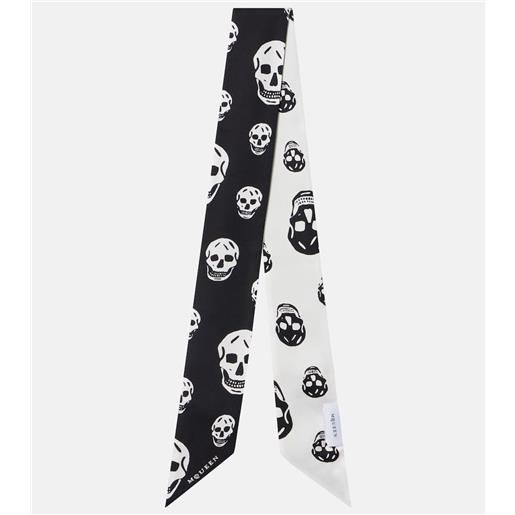 McQueen sciarpa in seta con stampa