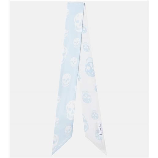 McQueen sciarpa in seta con stampa