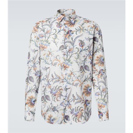 Etro camicia in cotone con stampa floreale