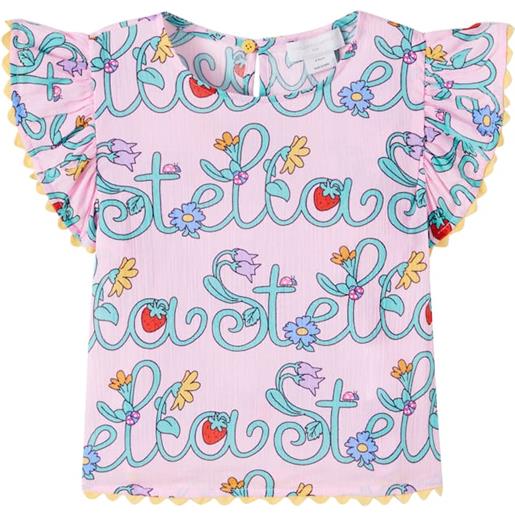 Stella McCartney Kids top in cotone con volant e logo