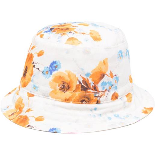 ZIMMERMANN Kids cappello bucket a fiori reversibile - toni neutri