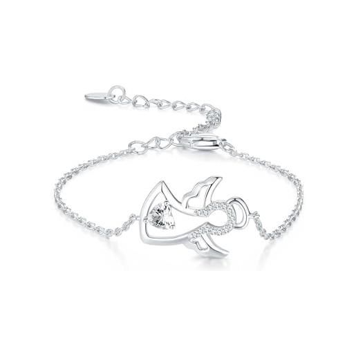 Bracciale ali d'angelo argento 925 signore per ragazza donna