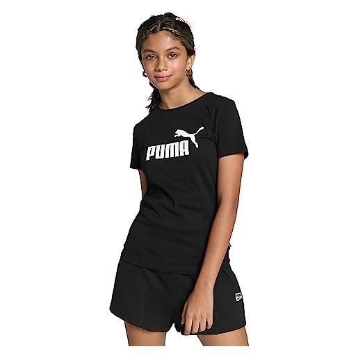 PUMA ess logo tee g, t-shirt bambine e ragazze, black, 140