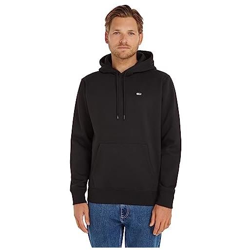 Tommy Jeans tjm regular fleece hoodie dm0dm09593 felpe con cappuccio, nero (black), xs uomo