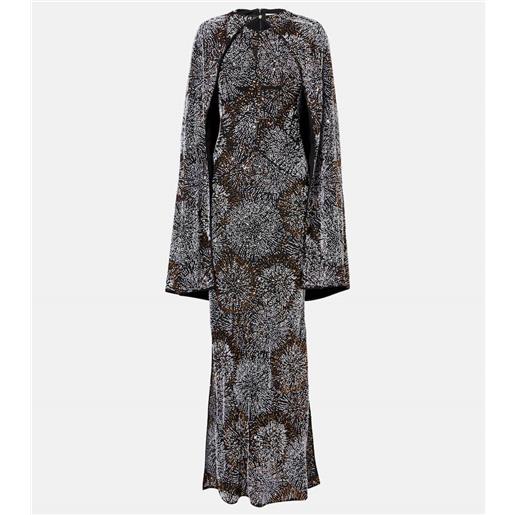 Rabanne abito lungo a mantella con decorazioni