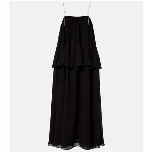 Chloe chloã© abito lungo in georgette di seta
