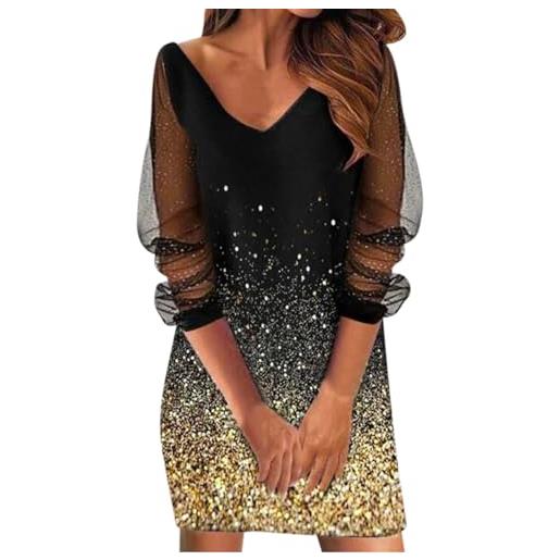 Abito In Rete Elegante Allegra K Per Donna - Collo Alto Maniche Lunghe, Modello Increspato Per Cocktail - 4