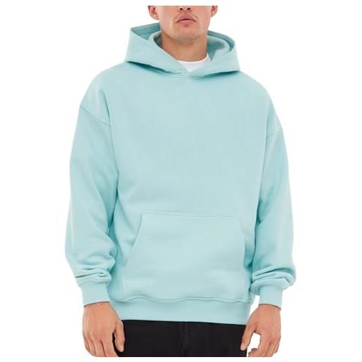 Johnny Urban felpa uomo & donna nero - cody - felpe con cappuccio - hoodie oversized - pullover in jersey leggera - hooded sweatshirt a tinta unita con tessuto pesante