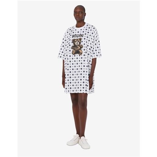 Moschino - abito in jersey di cotone organico Moschino teddy bear - bianco