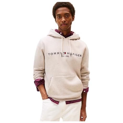 Tommy Hilfiger uomo felpa tommy logo con cappuccio, bianco (white), xl