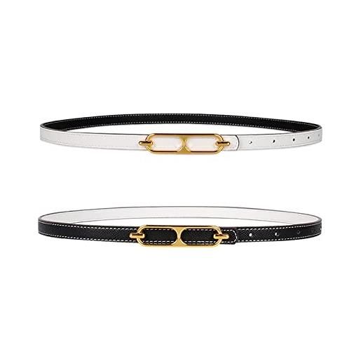 Cintura Reversibile In Pelle Con Fibbia Donna, Giallo | Milano