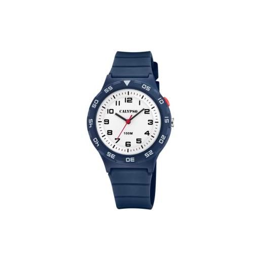 Calypso orologio bambino analogico - caucciù blu - movimento al quarzo - orologio infantile - vetro resistente - impermeabile 10 atm - sweet time - k5797/3
