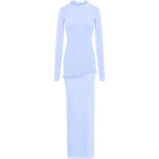 MANURÍ abito nora lungo con dettaglio intrecciato - blu