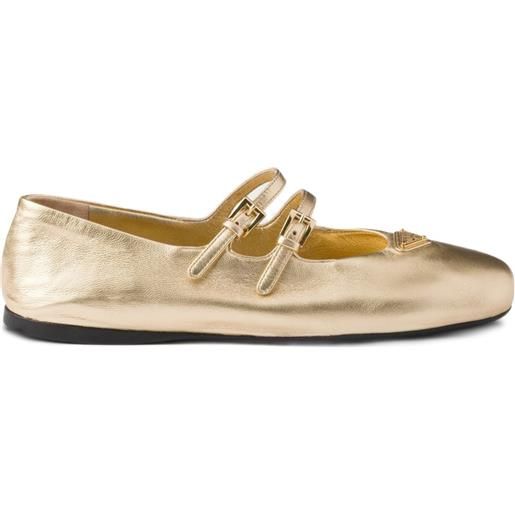 Prada ballerine con logo - oro