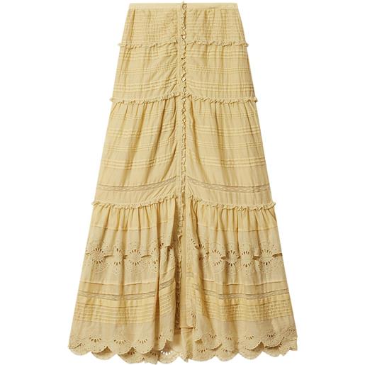 MARANT ÉTOILE gonna lunga paoline con balze - giallo