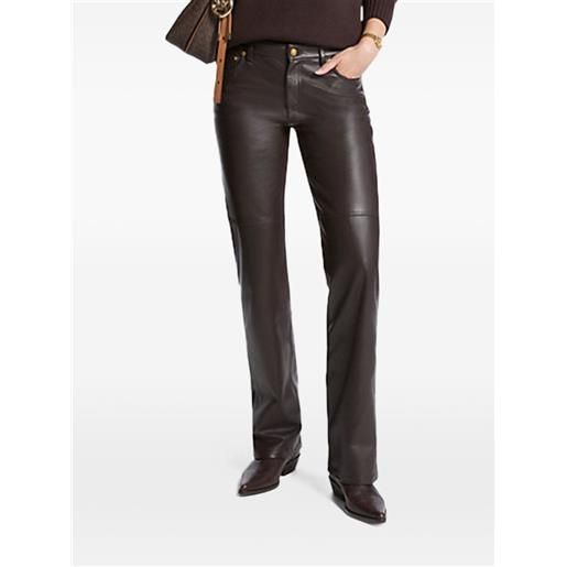 Michael Kors pantaloni in pelle - marrone