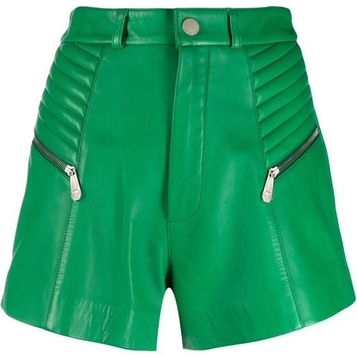 Philipp Plein shorts a vita alta - verde