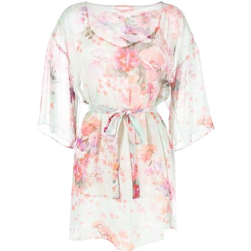 TWINSET abito a fiori con cintura - verde