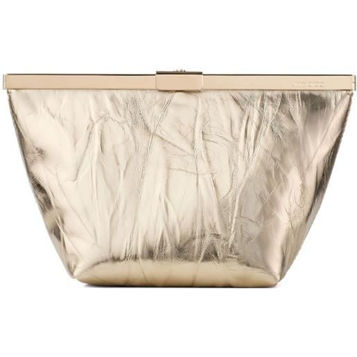 Jimmy Choo clutch ganache con catena - oro