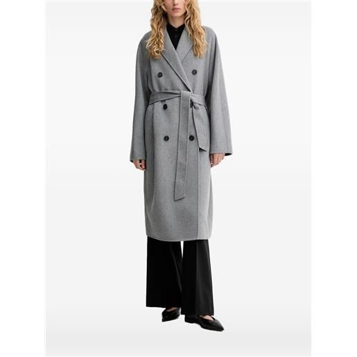 Marc O'Polo cappotto doppiopetto con cintura - grigio
