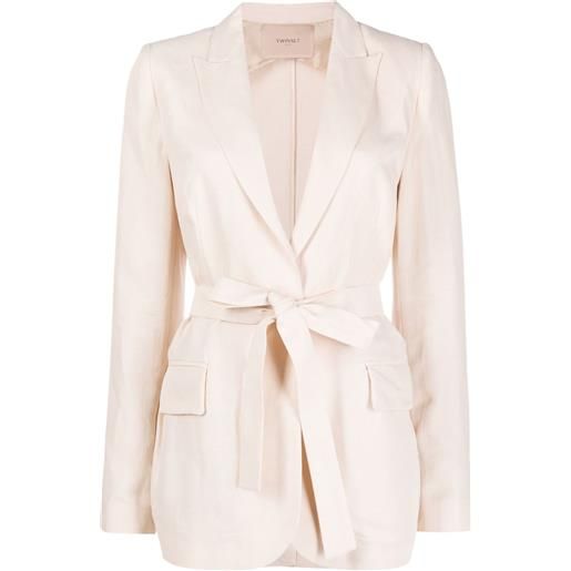 TWINSET blazer monopetto con nodo alla vita - rosa