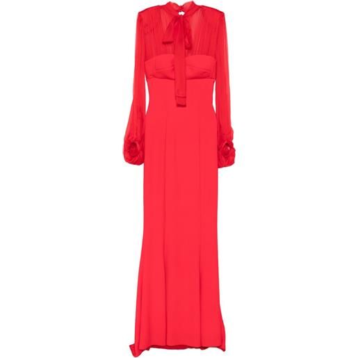 SILK LOVE & LACE abito lungo margot - rosso