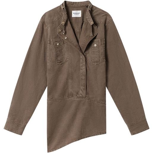 MARANT ÉTOILE abito corto nouria con tasche applicate - marrone