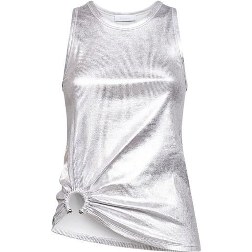 Rabanne top con orlo asimmetrico - argento